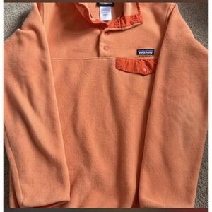 Patagonia Synchilla Women's XS Orange Snap-T Pullover Jacket Collared Mid-Length